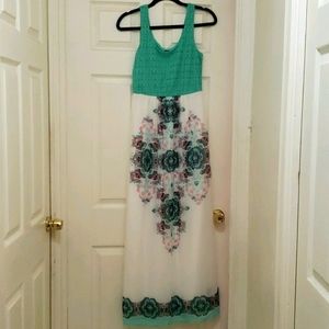 Lily Rose Pink & Blue Maxi Dress